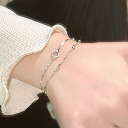 Sterling Silver Interlocking Ring Bracelet