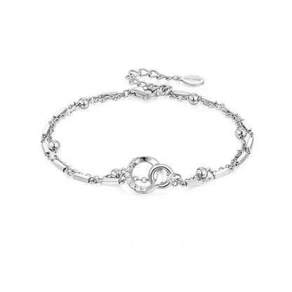 Sterling Silver Interlocking Ring Bracelet