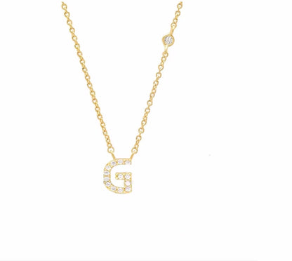 Sterling Silver Letter Pendant Necklace
