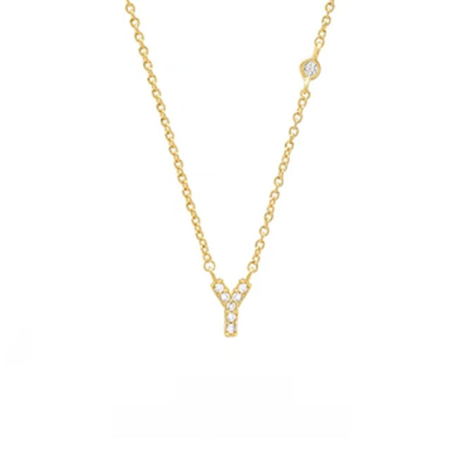 Sterling Silver Letter Pendant Necklace