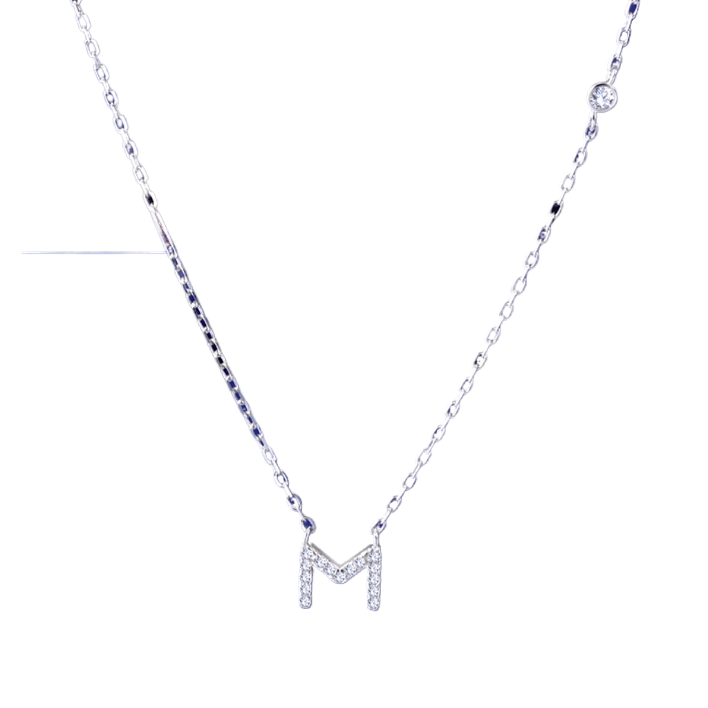 Sterling Silver Letter Pendant Necklace