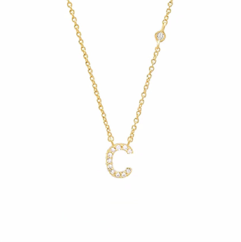 Sterling Silver Letter Pendant Necklace