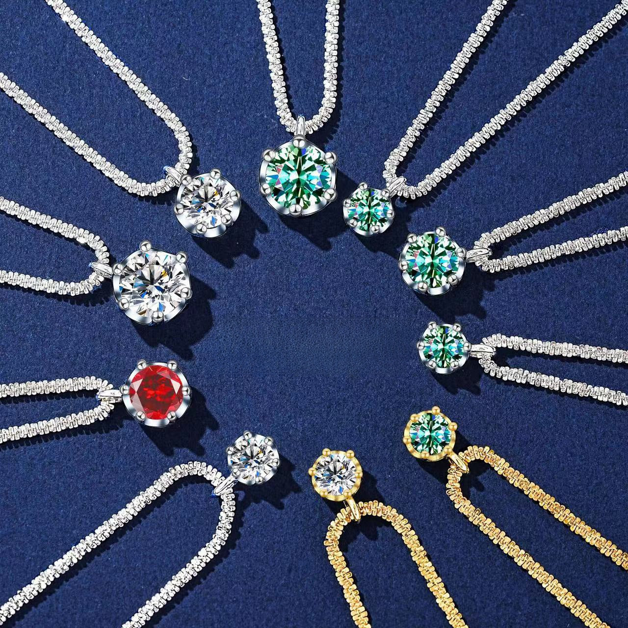 Sterling Silver Moissanite Cauliflower Chain Necklace