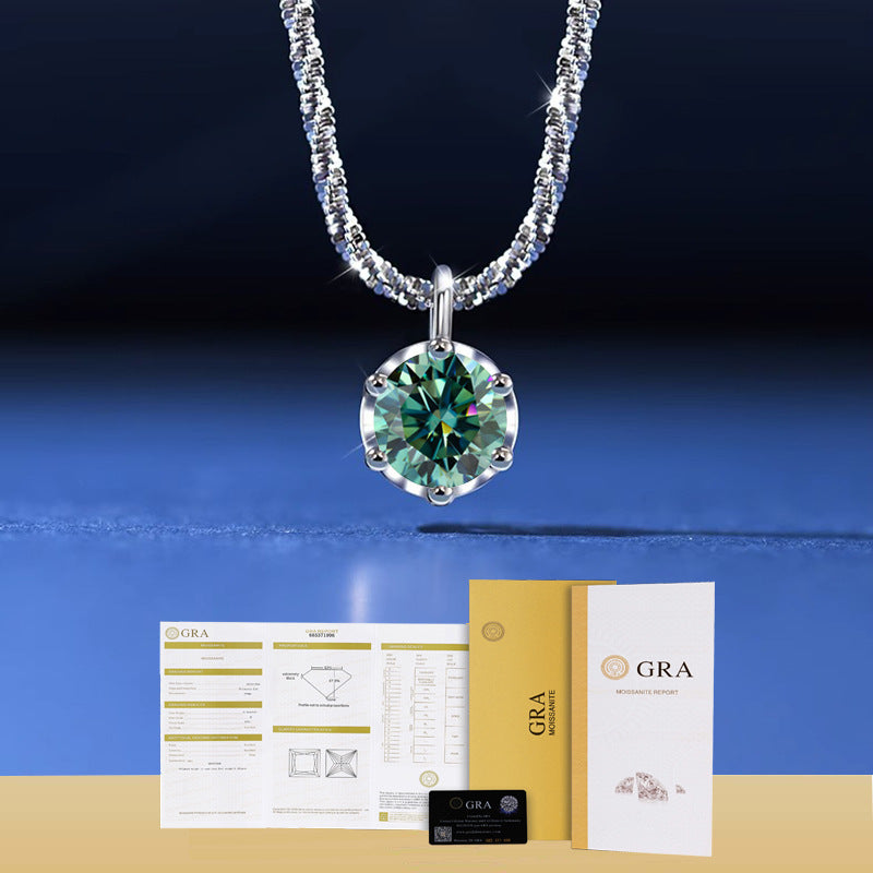 Sterling Silver Moissanite Cauliflower Chain Necklace
