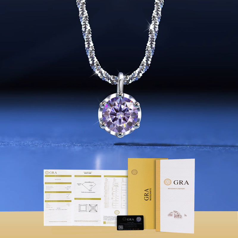 Sterling Silver Moissanite Cauliflower Chain Necklace