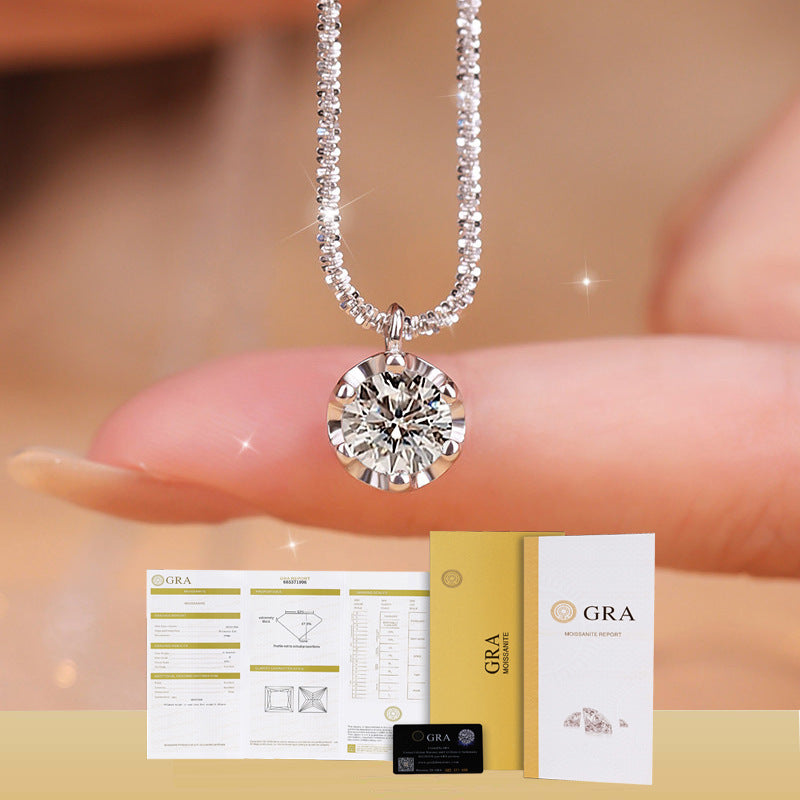 Sterling Silver Moissanite Cauliflower Chain Necklace