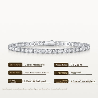 Sterling Silver Moissanite Four-Leaf Clover Bracelet