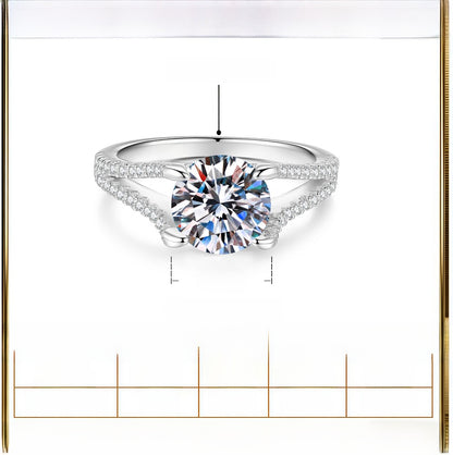Sterling silver moissanite ring