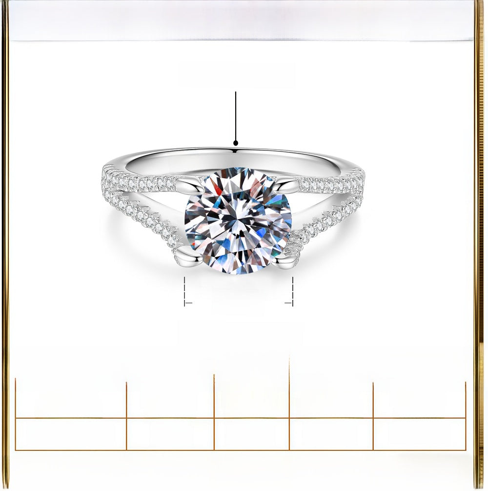 Sterling silver moissanite ring