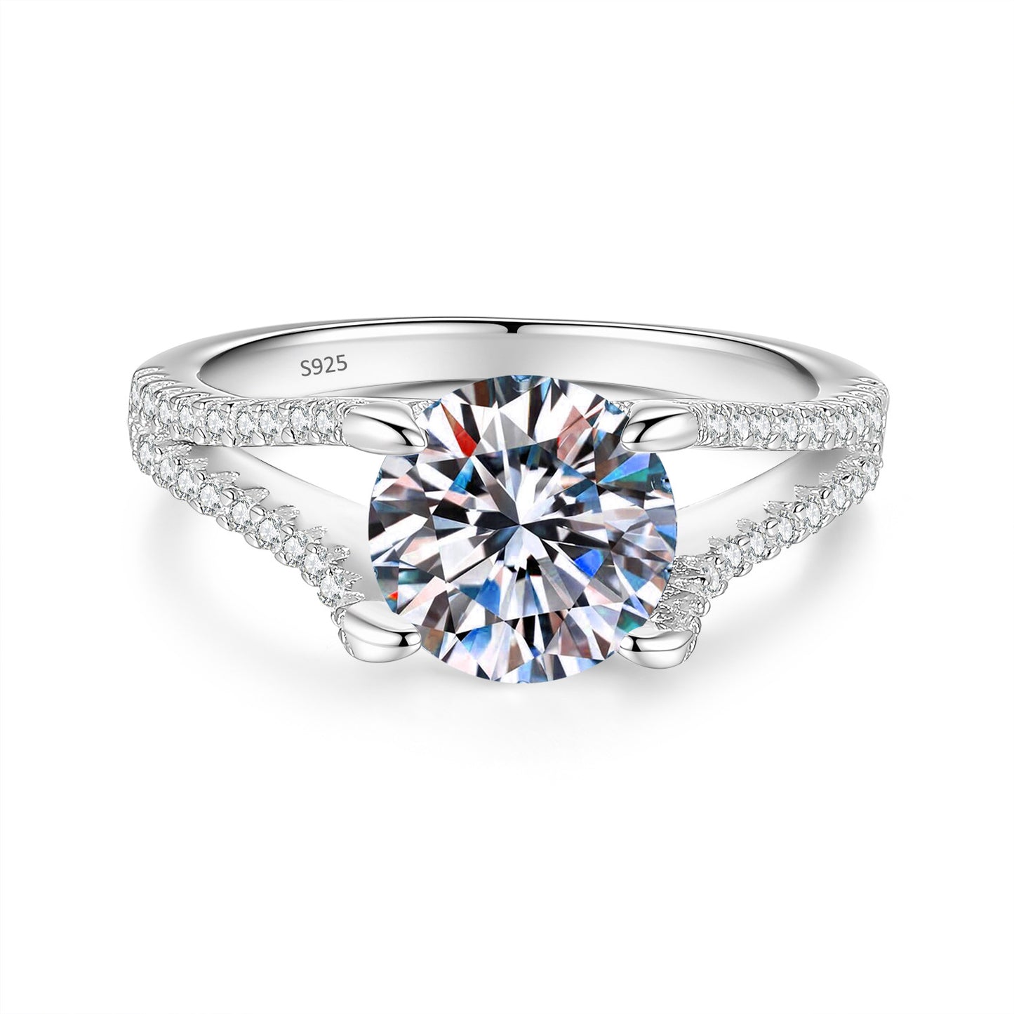 Sterling silver moissanite ring