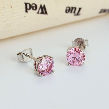 Sterling Silver Moissanite Stud Earrings