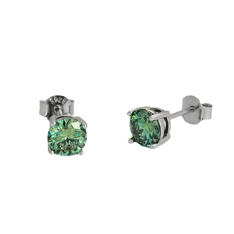 Sterling Silver Moissanite Stud Earrings