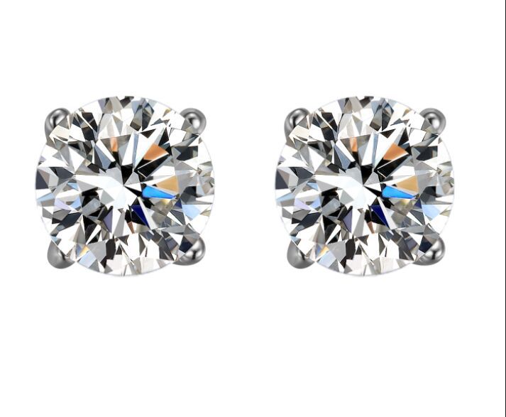 Sterling Silver Moissanite Stud Earrings