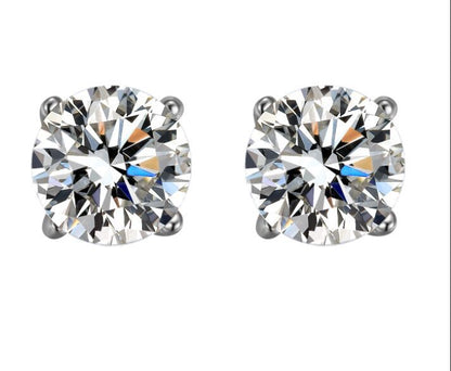 Sterling Silver Moissanite Stud Earrings