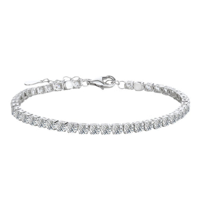 Sterling Silver Moissanite Tennis Bracelet Women