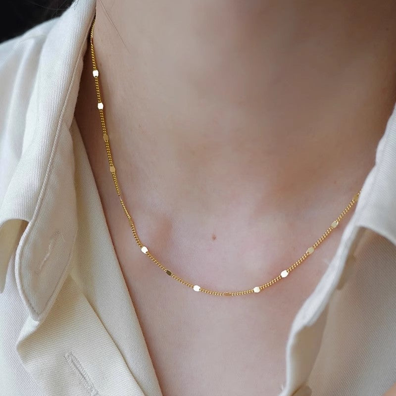 Sterling Silver Necklace with Gold Finish