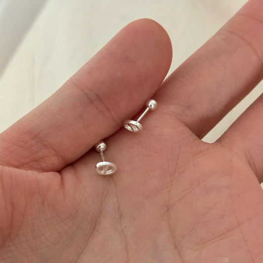 Sterling silver needle earrings