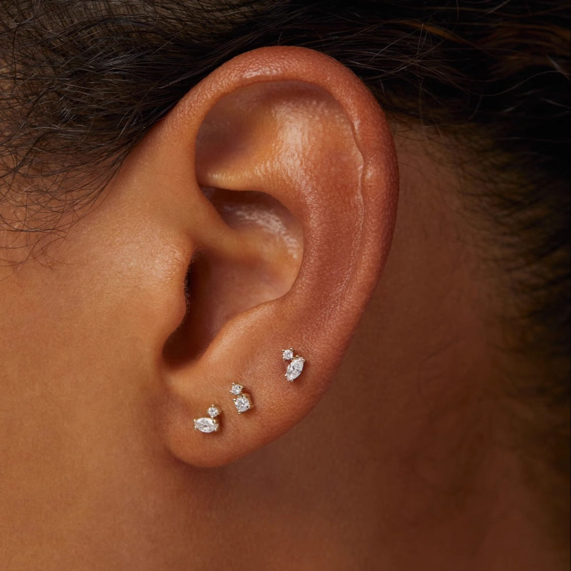 Sterling Silver Plated Zircon Minimalist Earrings