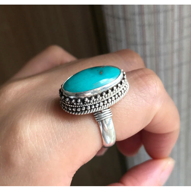 Sterling Silver Turquoise Ethnic Ring