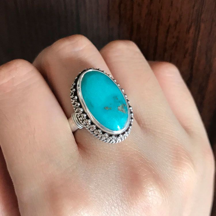 Sterling Silver Turquoise Ethnic Ring
