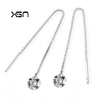Sterling Silver Zircon Earrings
