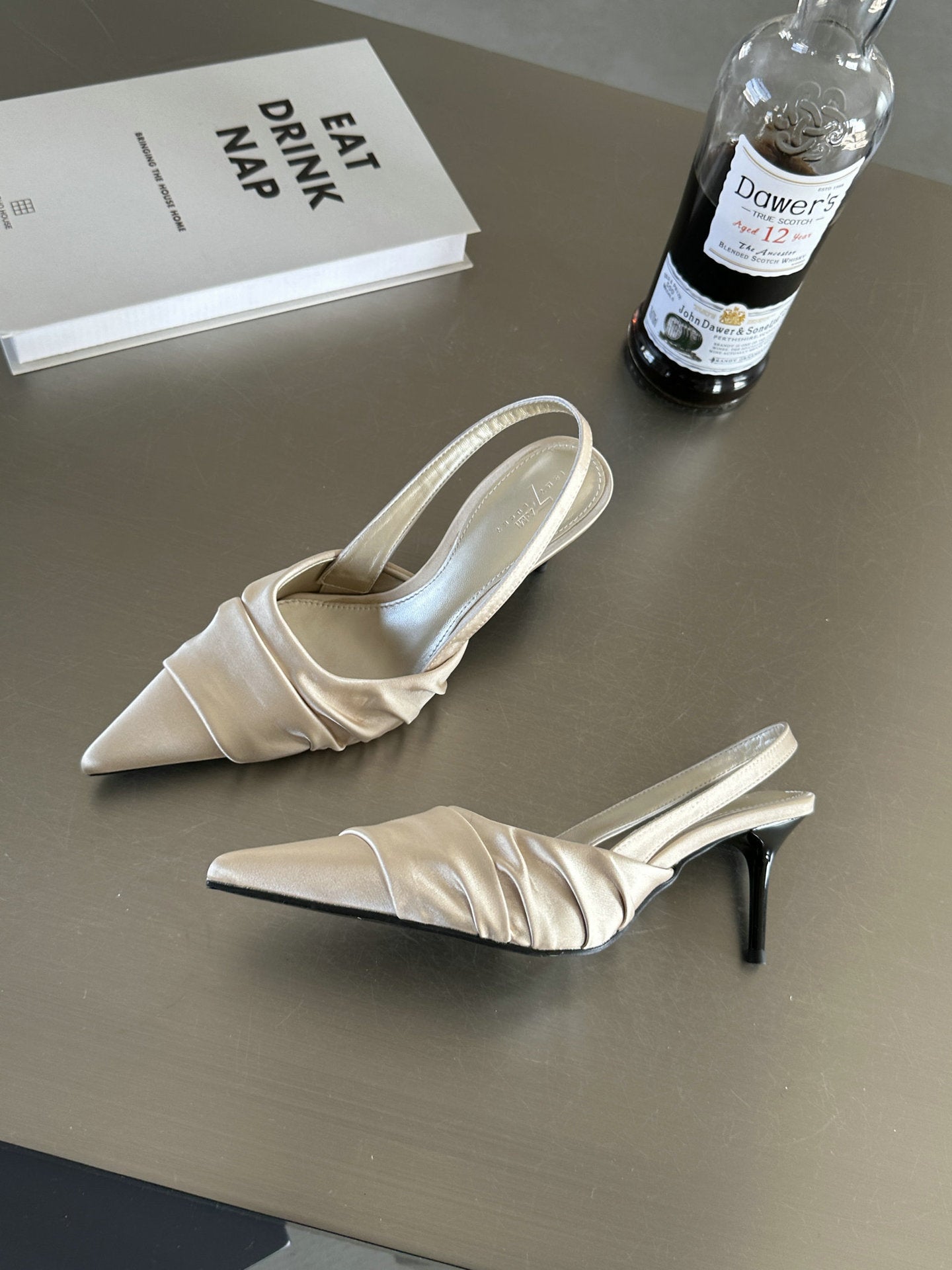 Stiletto-heel closed-toe sandals