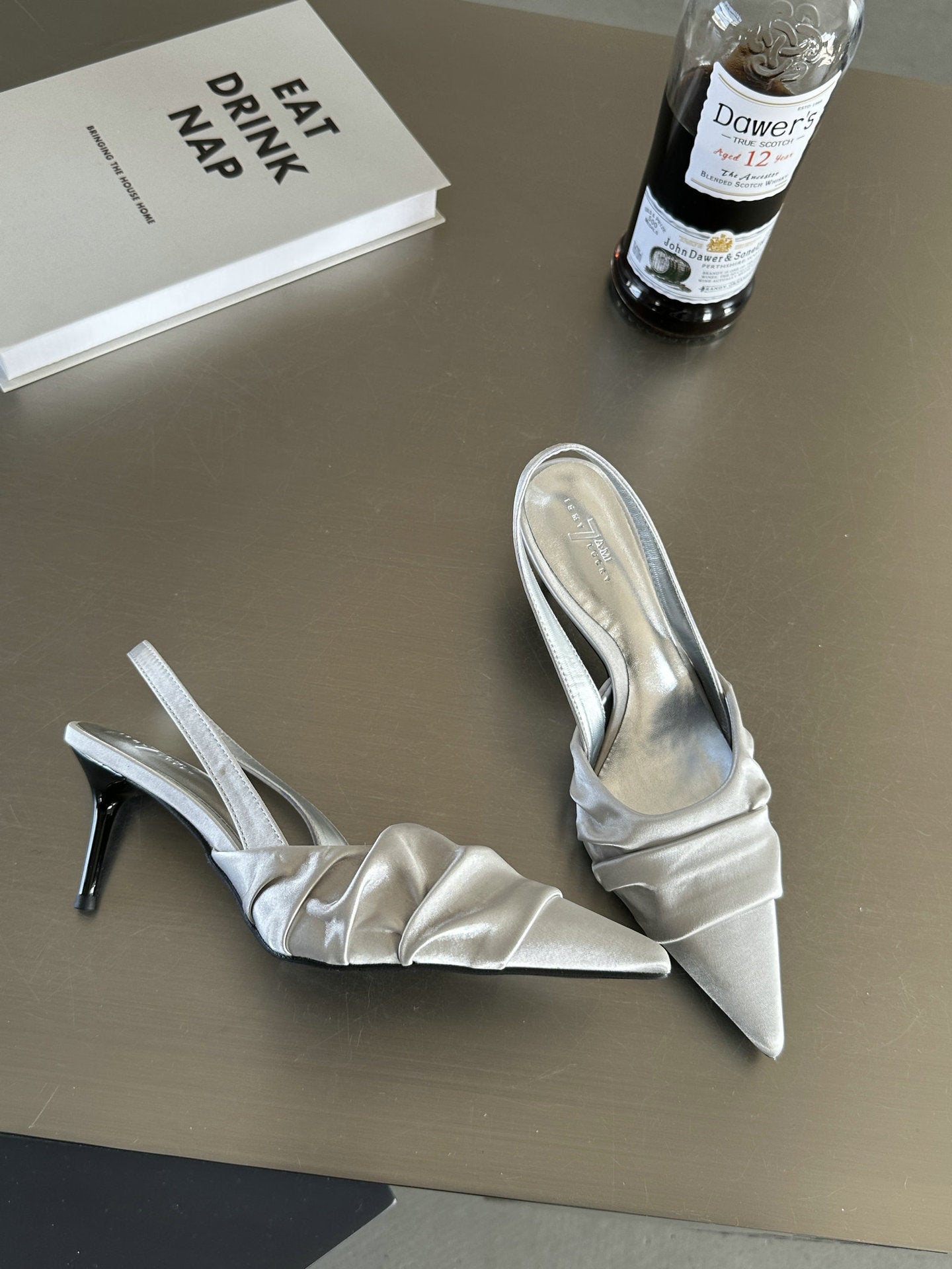 Stiletto-heel closed-toe sandals
