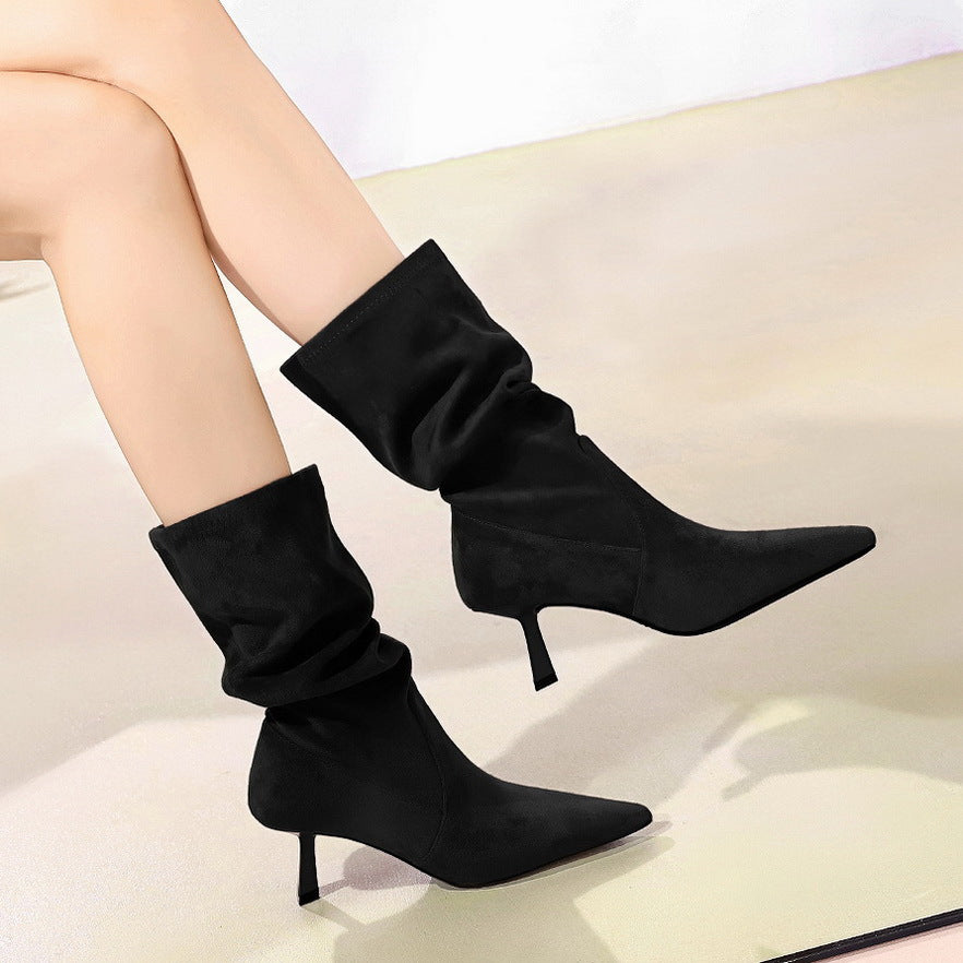 Stiletto heel short boots