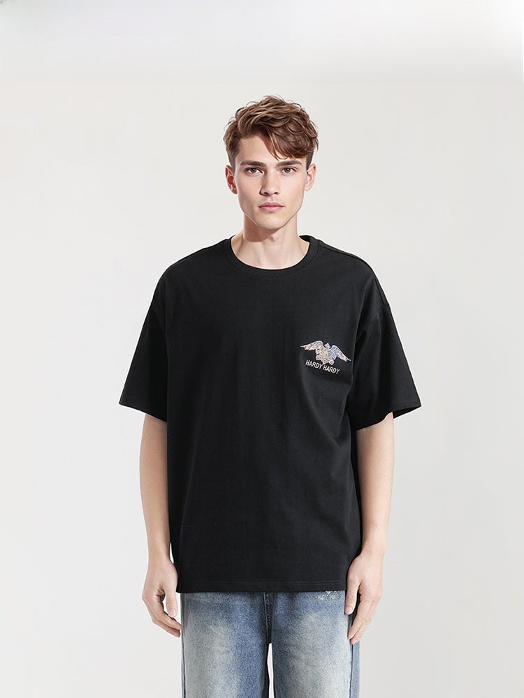 Stitched Diamond Wings Short Sleeve Shirt