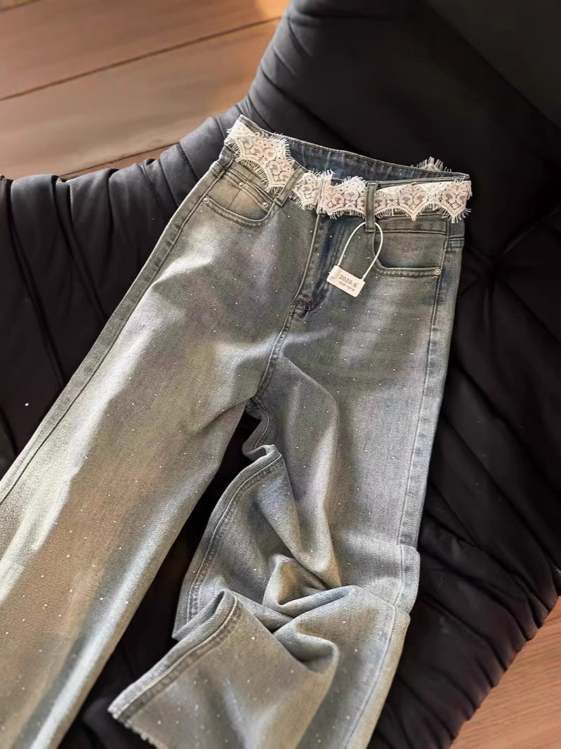 Stitched Hot Rhinestone Jeans