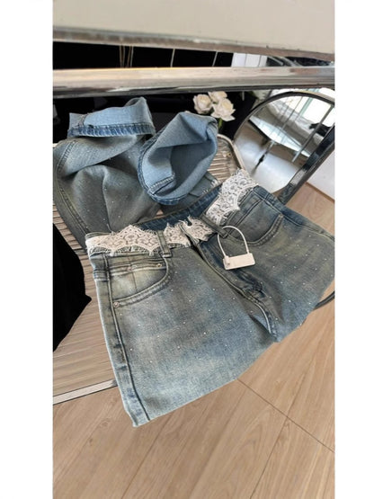 Stitched Hot Rhinestone Jeans
