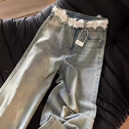 Stitched Hot Rhinestone Jeans