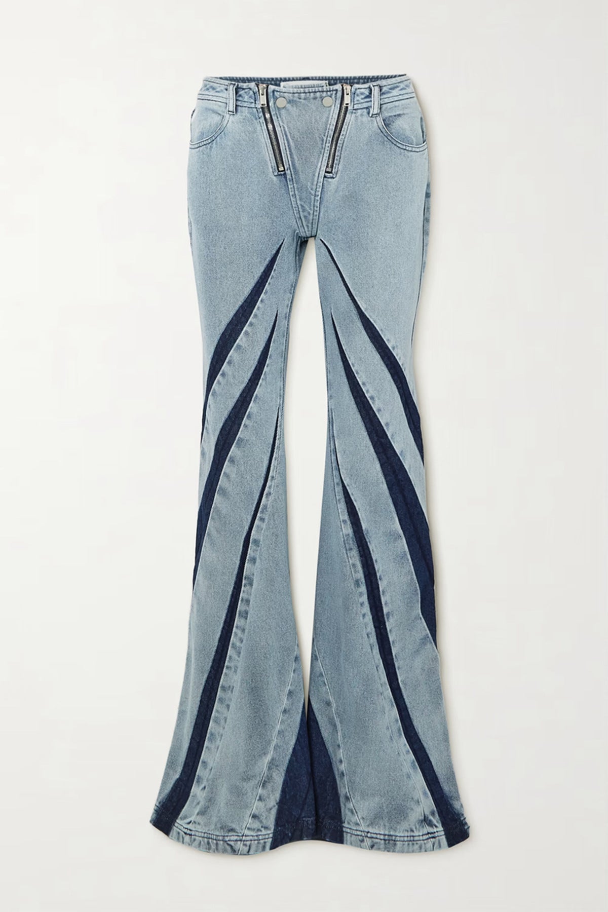 Stitching Tube Top Stretch Washed Jeans
