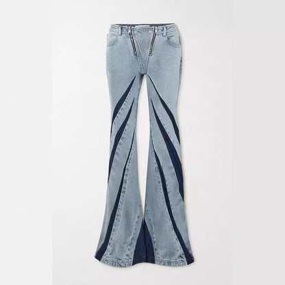 Stitching Tube Top Stretch Washed Jeans