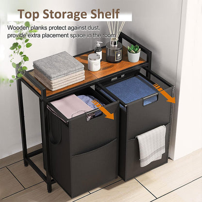 Storage rack for clothes baskets