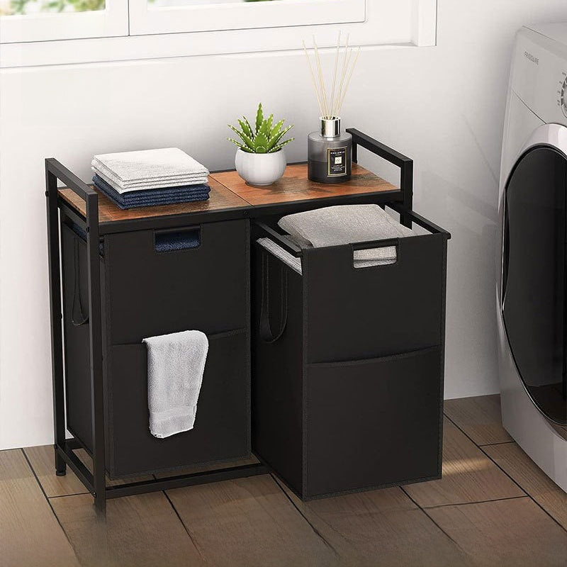 Storage rack for clothes baskets