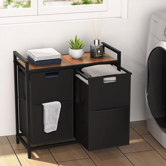 Storage rack for clothes baskets