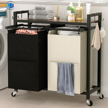 Storage rack for clothes baskets