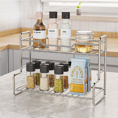 Silver double layer storage rack