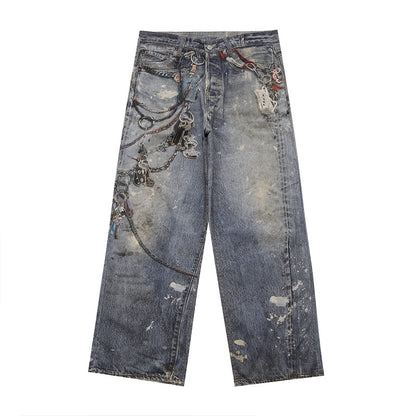 Straight cotton jeans