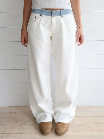Straight Cut Casual Cotton Pants