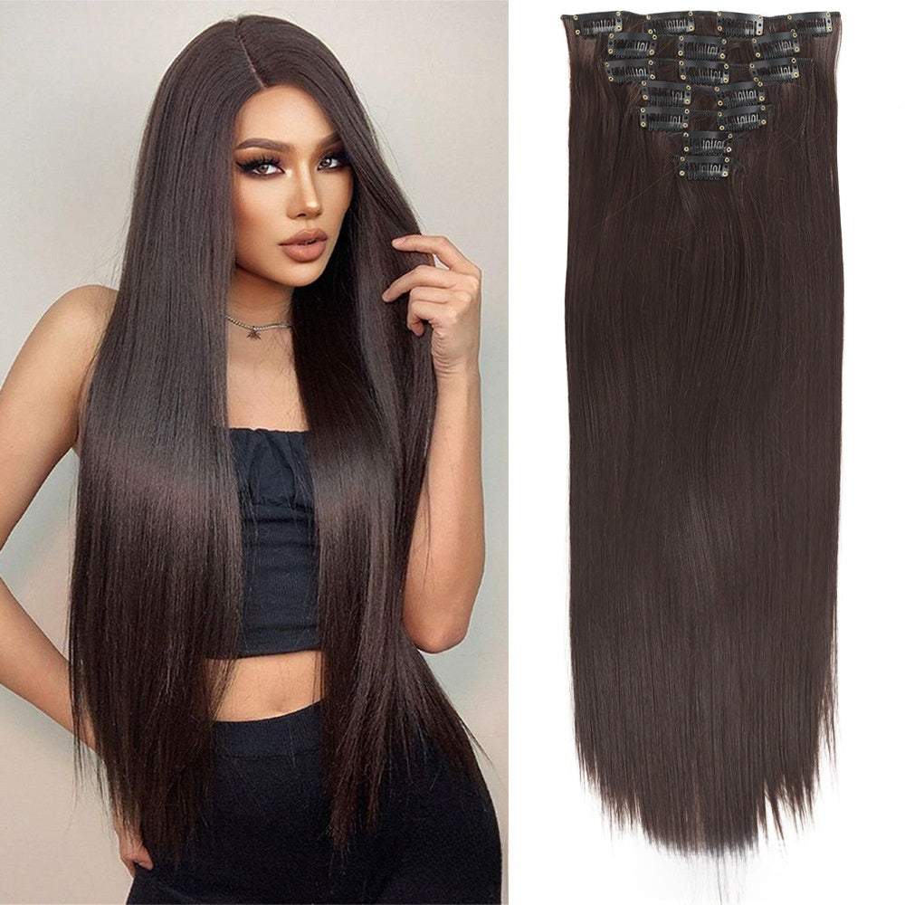 Straight Hair Extensions Set