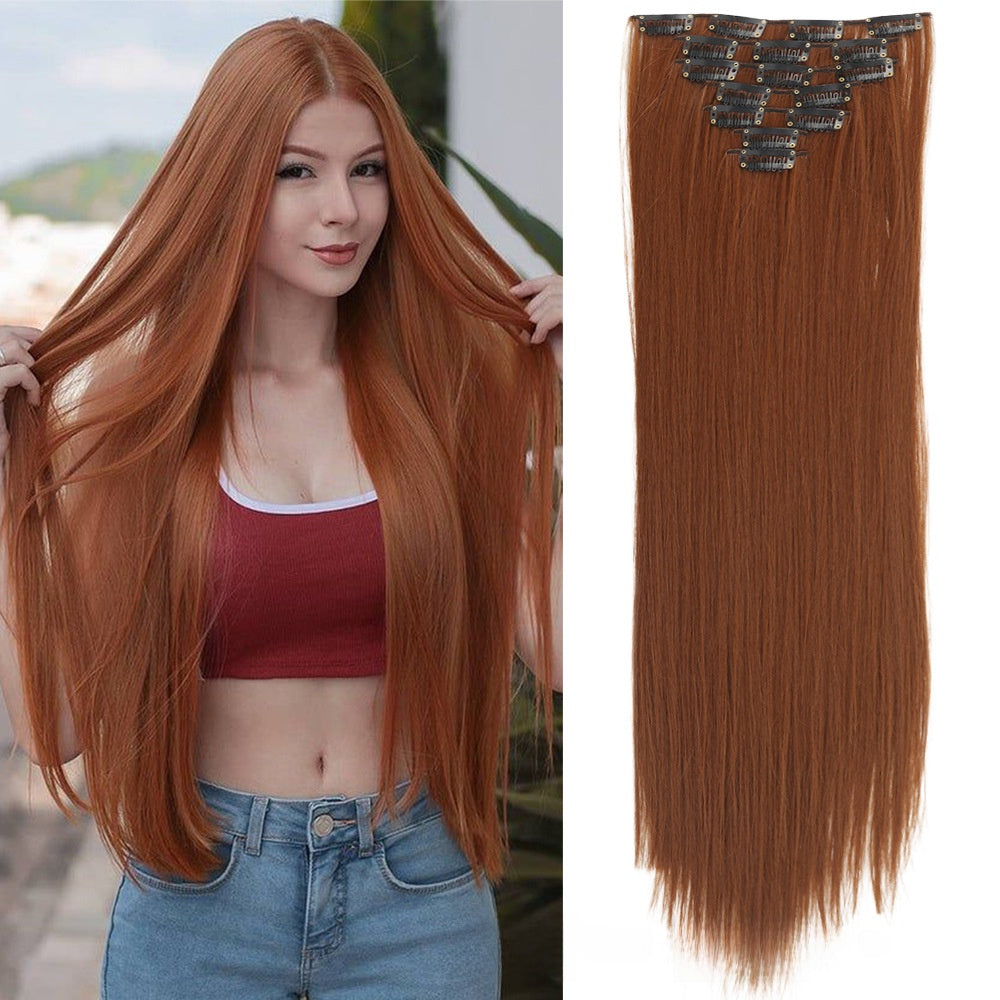 Straight Hair Extensions Set
