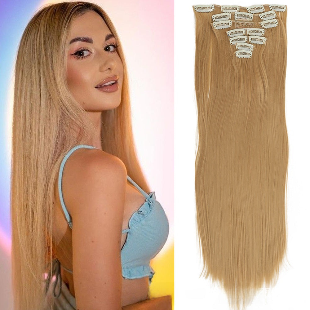 Straight Hair Extensions Set