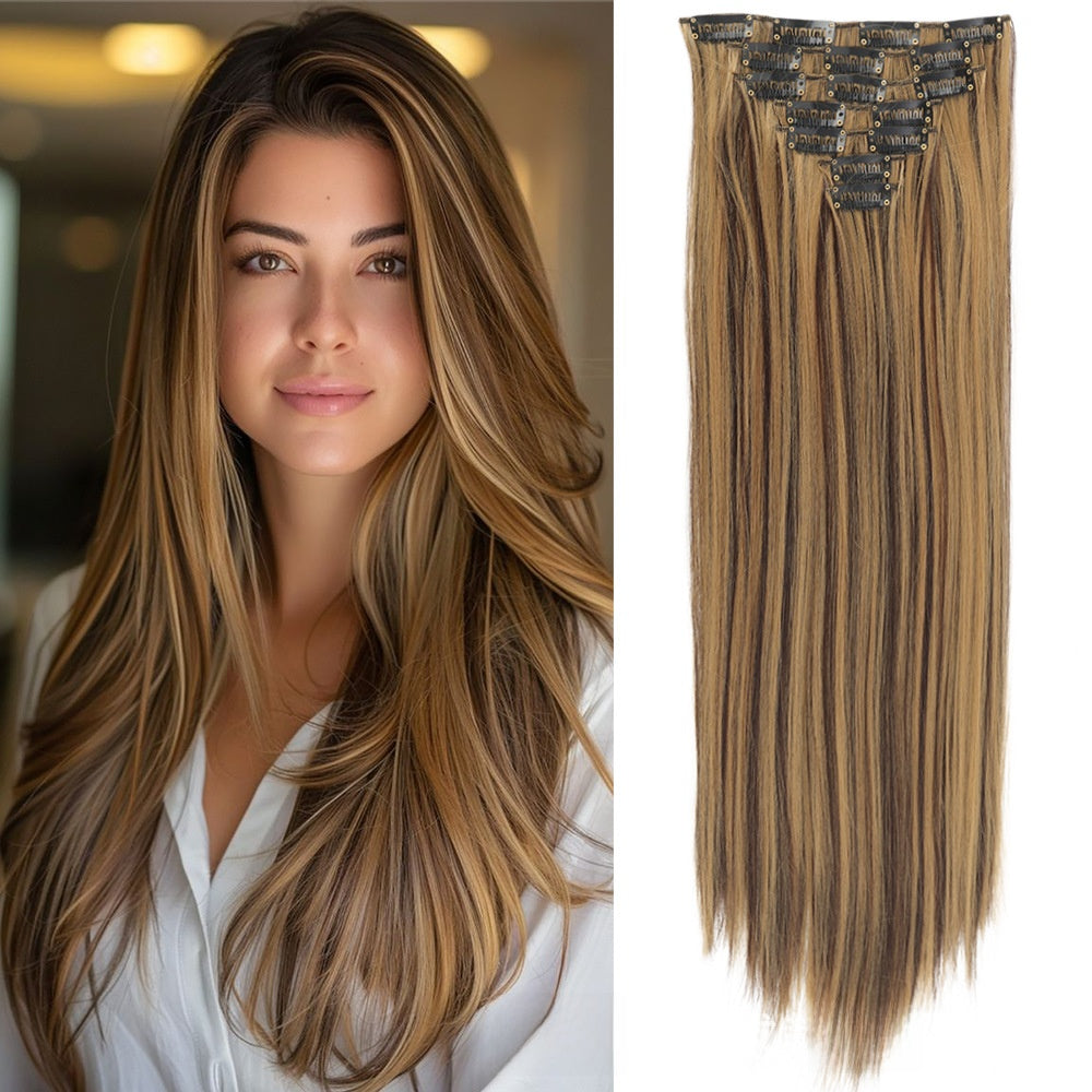 Straight Hair Extensions Set