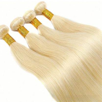 Straight Human Hair Bundles Light Gold