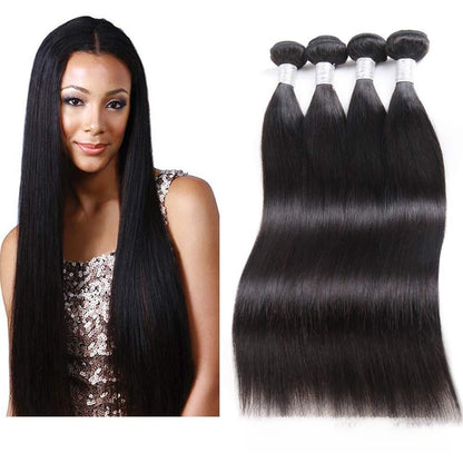 Straight Human Hair Wig Real Hair Bundles