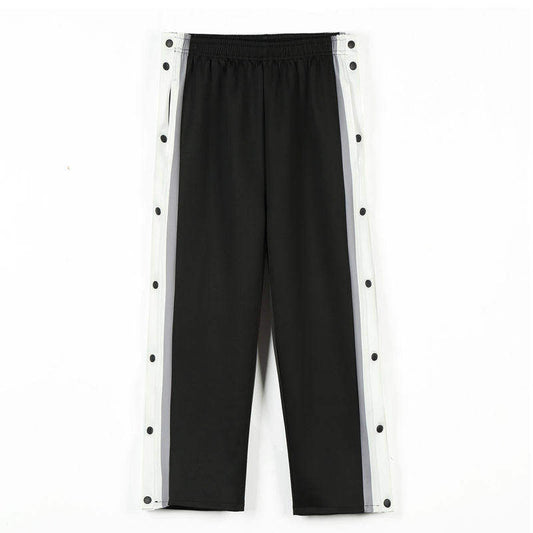 Straight-leg button-fly sweatpants