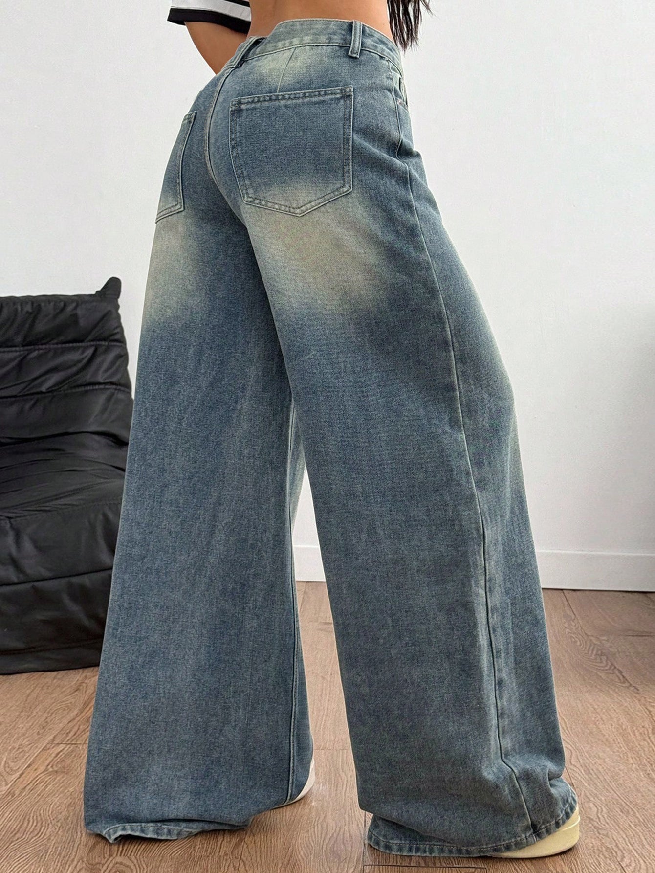 Straight-leg casual floor-length pants