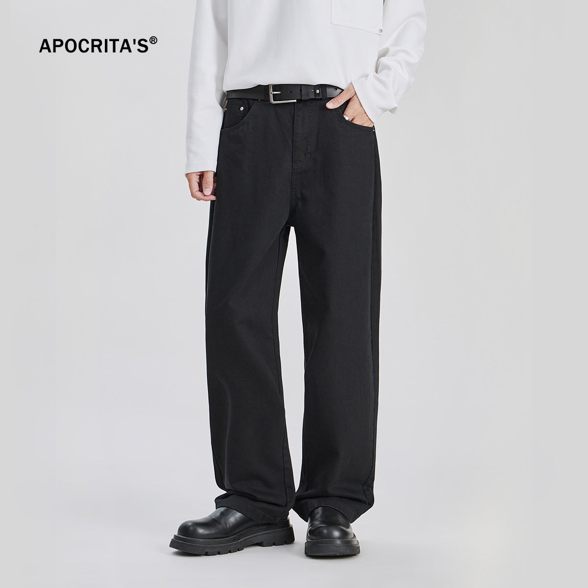 Straight-leg casual pants